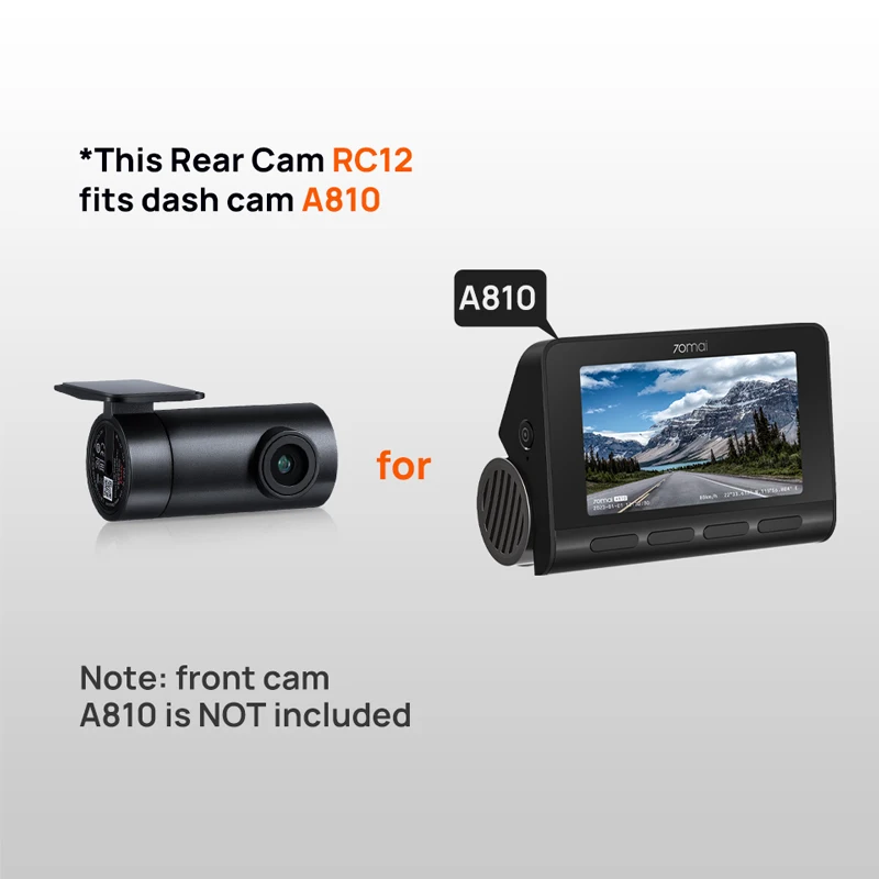 70mai Rear Cam RC06 RC11 RC12 RC14 RC21 RC22 RC24 RC41 Interior Cam FC02 for A800S A800SE A810S A900 T800E T800 A810Lite A210Car - Image 5