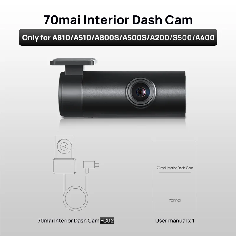 70mai Rear Cam RC06 RC11 RC12 RC14 RC21 RC22 RC24 RC41 Interior Cam FC02 for A800S A800SE A810S A900 T800E T800 A810Lite A210Car - Image 3
