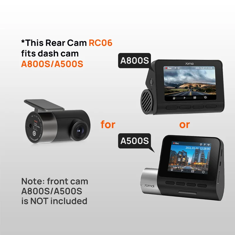 70mai Rear Cam RC06 RC11 RC12 RC14 RC21 RC22 RC24 RC41 Interior Cam FC02 for A800S A800SE A810S A900 T800E T800 A810Lite A210Car - Image 4