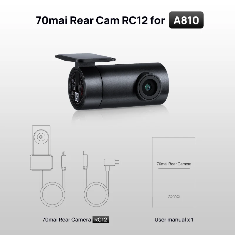 70mai Rear Cam RC06 RC12 RC14 RC22 RC24 RC41 Interior Cam FC02 for 70mai Dash Cam Dual-Channel Recording Parking Recording - Image 2