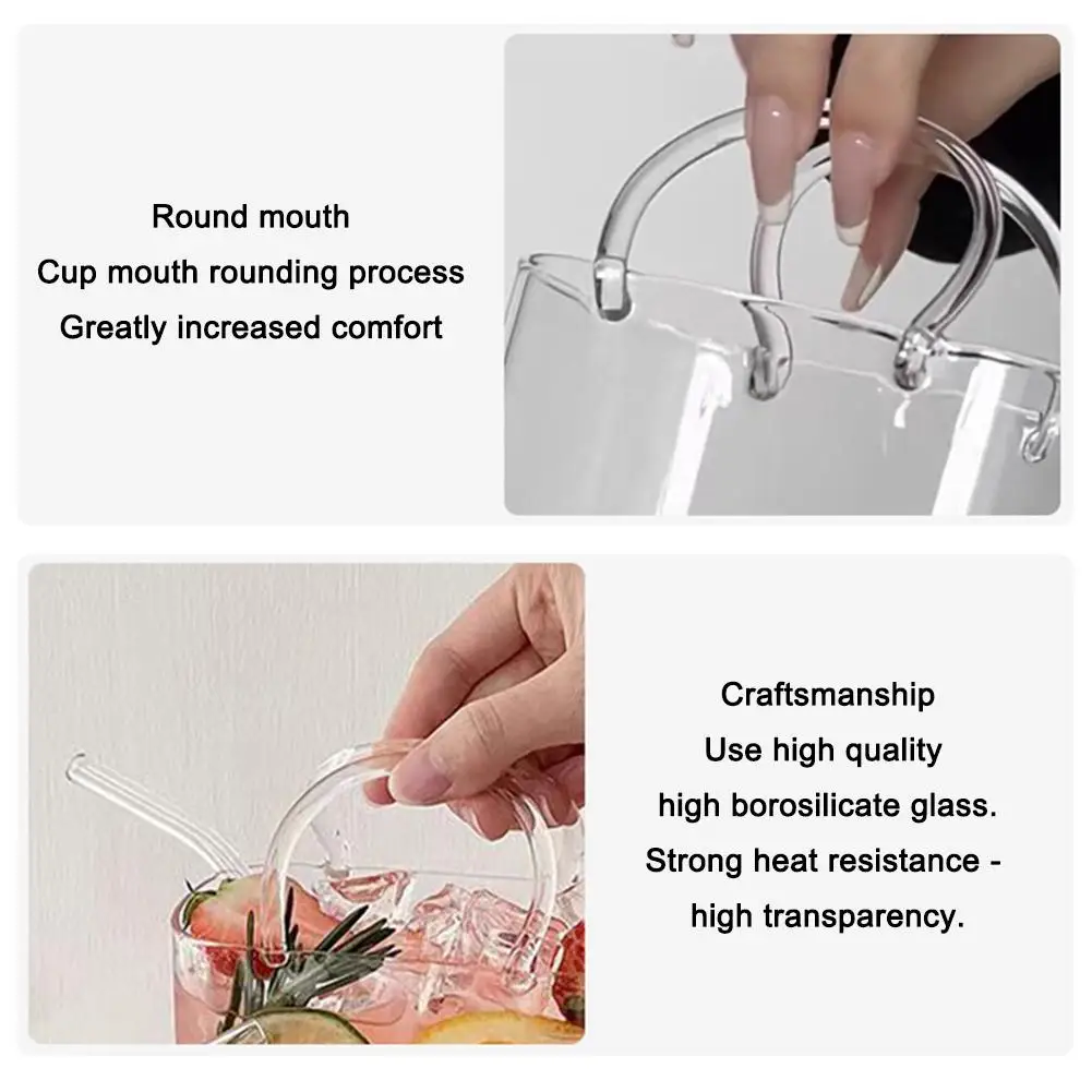 770ml Handbag Glass Cup Creative Handbag Shaped Cocktail Glasses Borosilicate Glass Bag Glass Cup For Wine Juice Bar Tools - Image 4