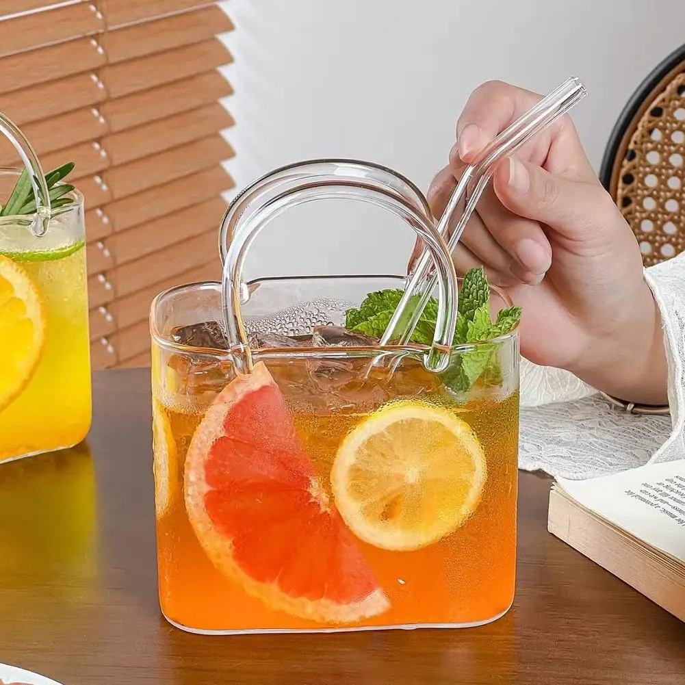 770ml Handbag Glass Cup Creative Handbag Shaped Cocktail Glasses Borosilicate Glass Bag Glass Cup For Wine Juice Bar Tools - Image 2