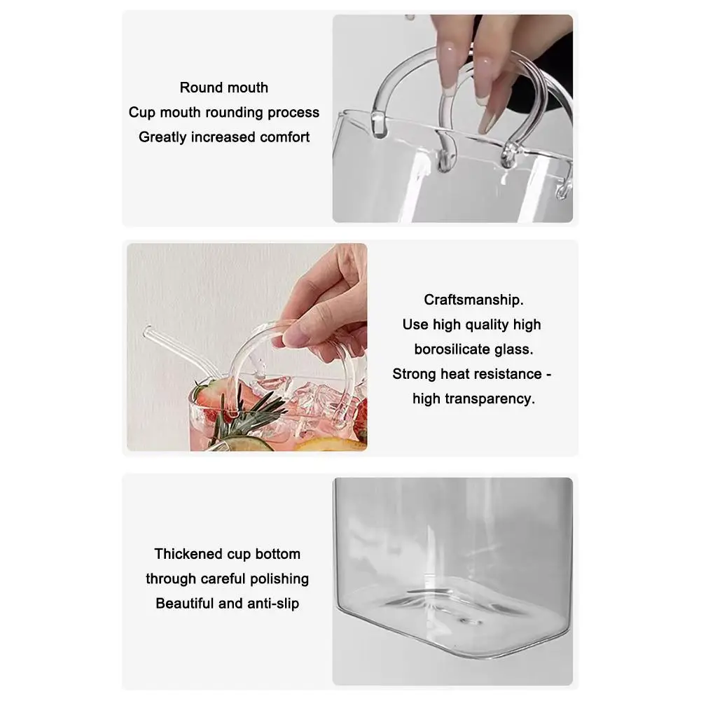 770ml Handbag Glass Cup Creative Handbag Shaped Cocktail Glasses Borosilicate Glass Bag Glass Cup For Wine Juice Bar Tools - Image 5