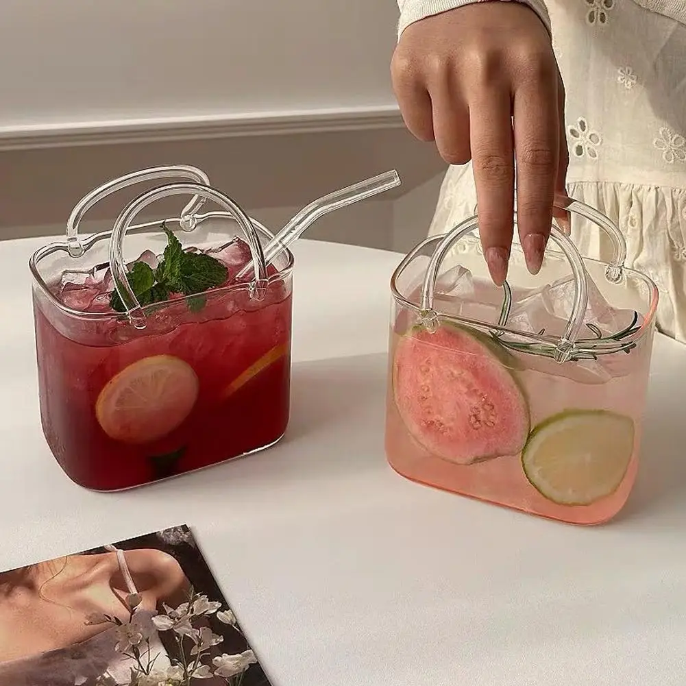770ml Handbag Glass Cup Creative Handbag Shaped Cocktail Glasses Borosilicate Glass Bag Glass Cup For Wine Juice Bar Tools - Image 3
