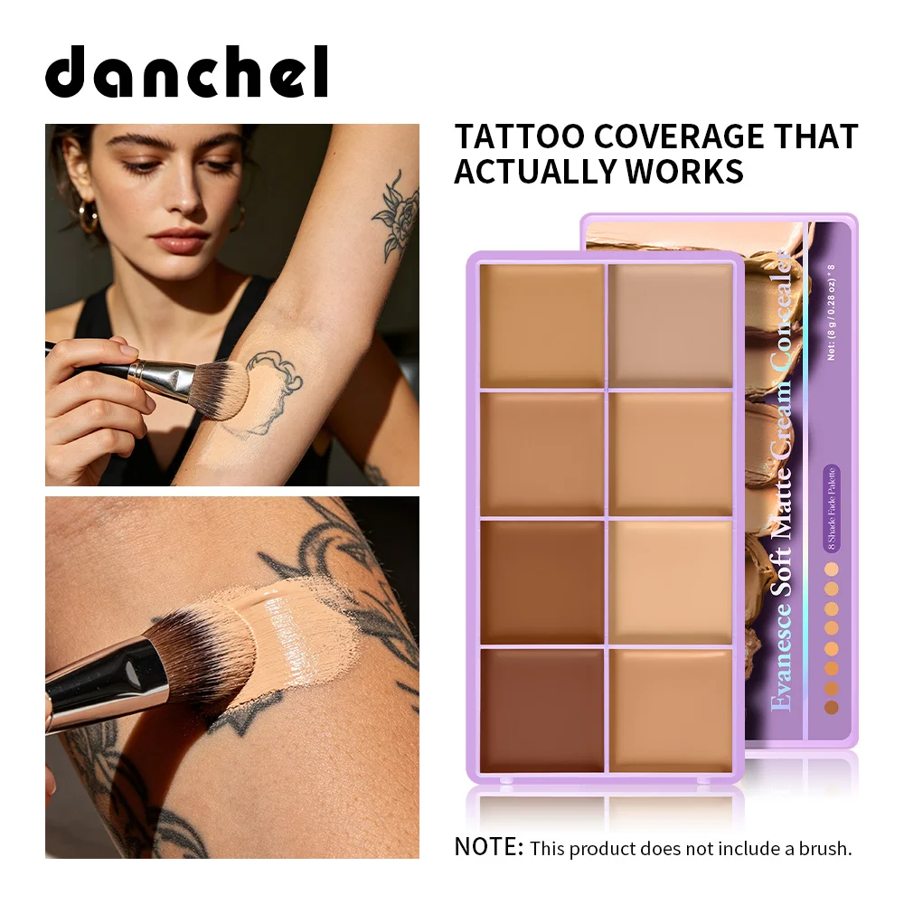 8 Shade Soft Matte Cream Concealer Palette Full Coverage Fade Dark Circles Blemishes Waterproof Long Lasting Oil Control Makeup - Image 2