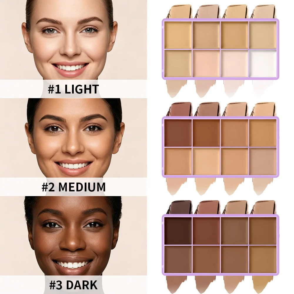 8 Shade Soft Matte Cream Concealer Palette Full Coverage Fade Dark Circles Blemishes Waterproof Long Lasting Oil Control Makeup - Image 4