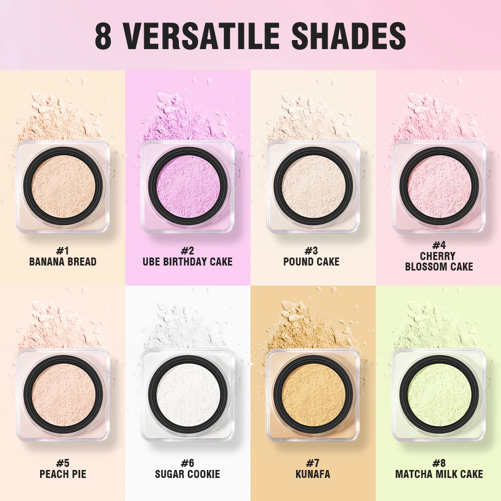 8 Shades Loose Baking Setting Powder Matte Oil Control Waterproof Sweat Resistant Longwear Brightening Face Cosmetic Blur Pores - Image 6