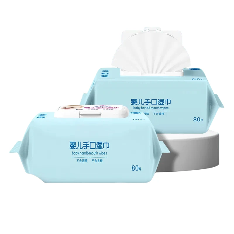 80pcs Baby Specific Cleaning Wipes Baby Hand and Mouth Wet Wipes Portable Moisturizing Face and Hand Wipes On the Go Skin Care