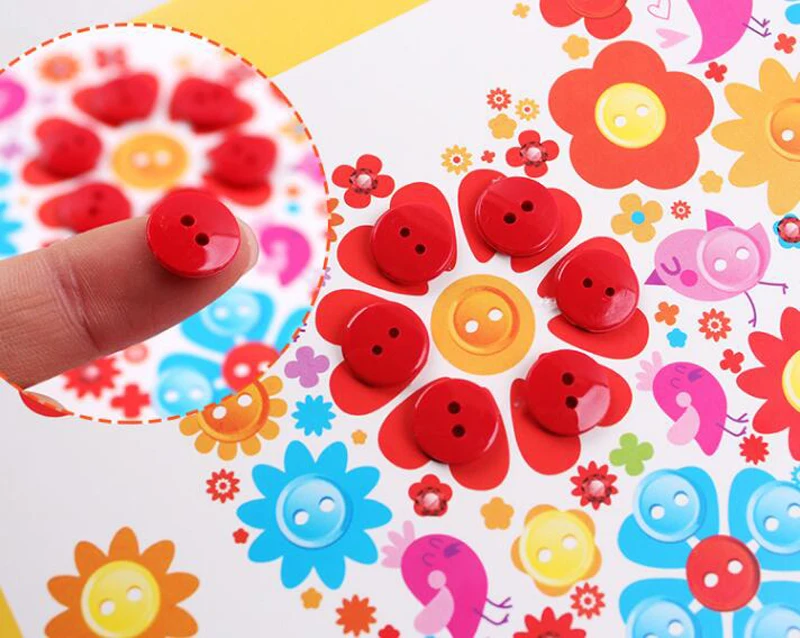 8Pcs/5pcs Kids DIY Button Stickers Drawing Toys Handmade School Art Class Painting Drawing Craft Toys Children Early Educational - Image 2