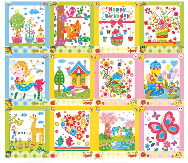 8Pcs/5pcs Kids DIY Button Stickers Drawing Toys Handmade School Art Class Painting Drawing Craft Toys Children Early Educational - Image 6