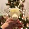 8oz 240ml Christmas Vacation Moose Mug With Cat Spoon Xmas Reindeer Head Creative Elk Glass Wine Beer Water Juice Milk Cup Gifts