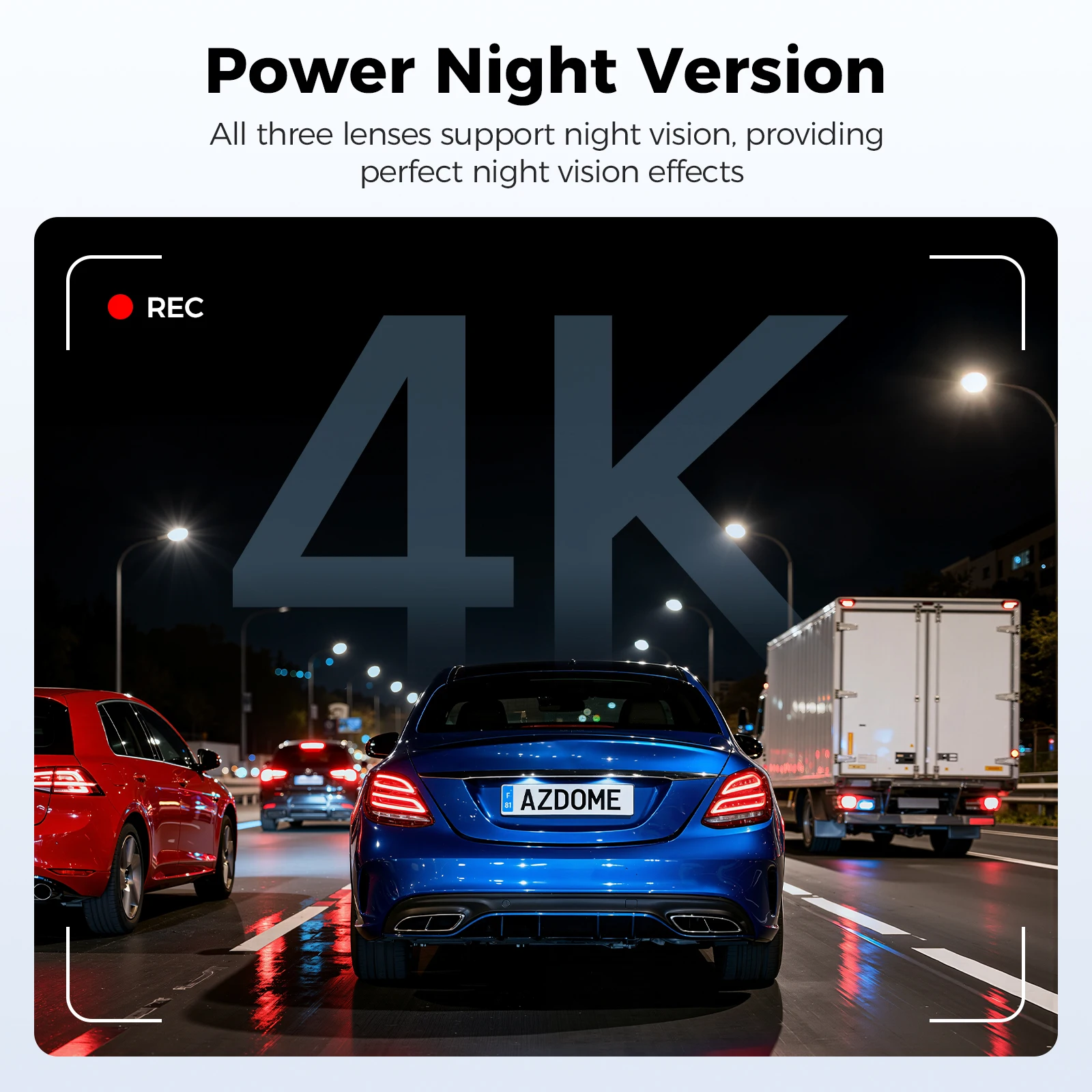 AZDOME M500 4K Dash Cam 3 Channel Car DVR Front Rear Inside 4K+1K+1K Night Vision G-Sensor 24H Parking Monitor Voice Contro - Image 5