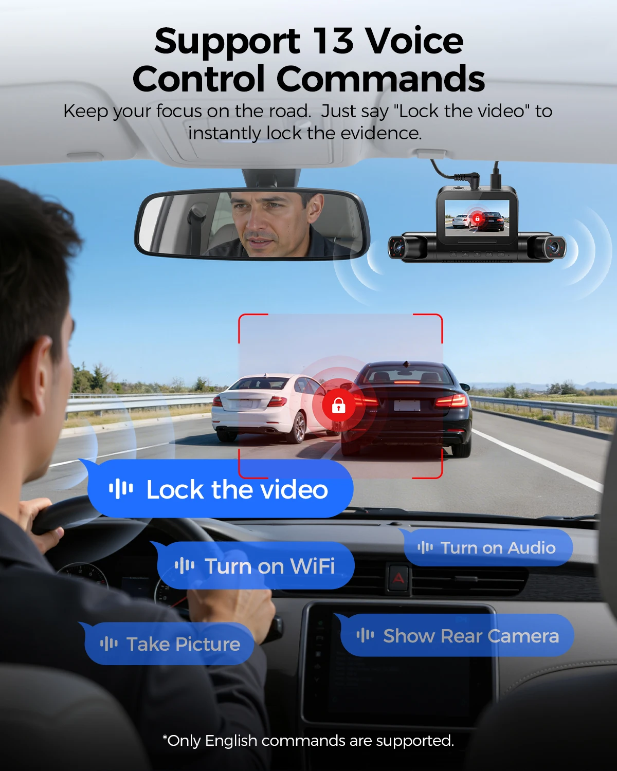 AZDOME M660 Car DVR 4 Channel 360° Dash Cam Front Rear Inside Car Camera 5.8G WIFI GPS Dash Camera 2.5K+1K+1K+1K Parking Monitor - Image 6