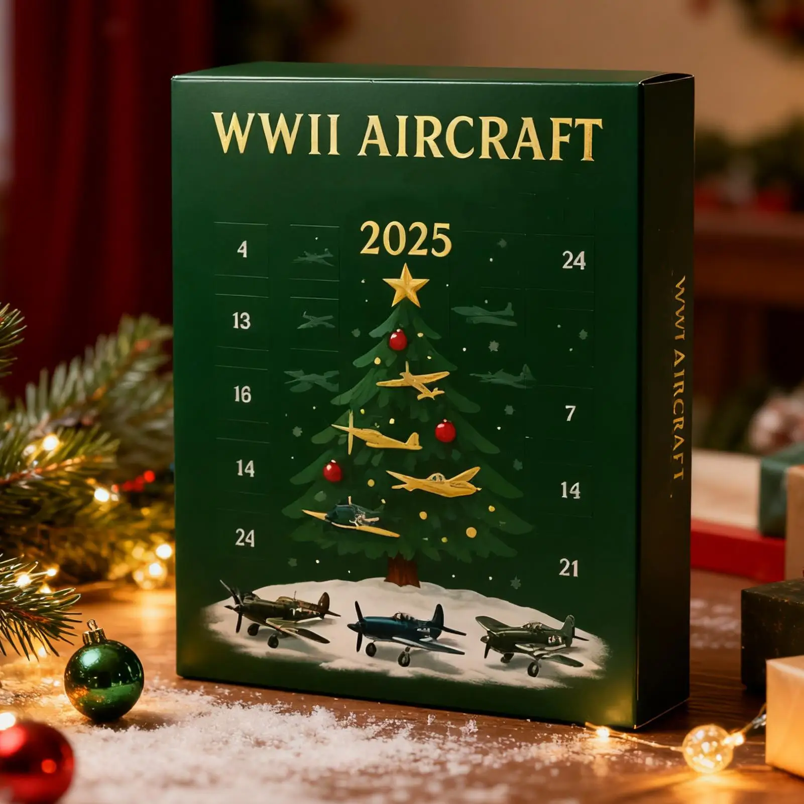 Aircraft Calendar Advent 24 Days Christmas Countdown Calendar With 24 2D Warbirds Christmas Pendant Acrylic Decorative Charm - Image 2