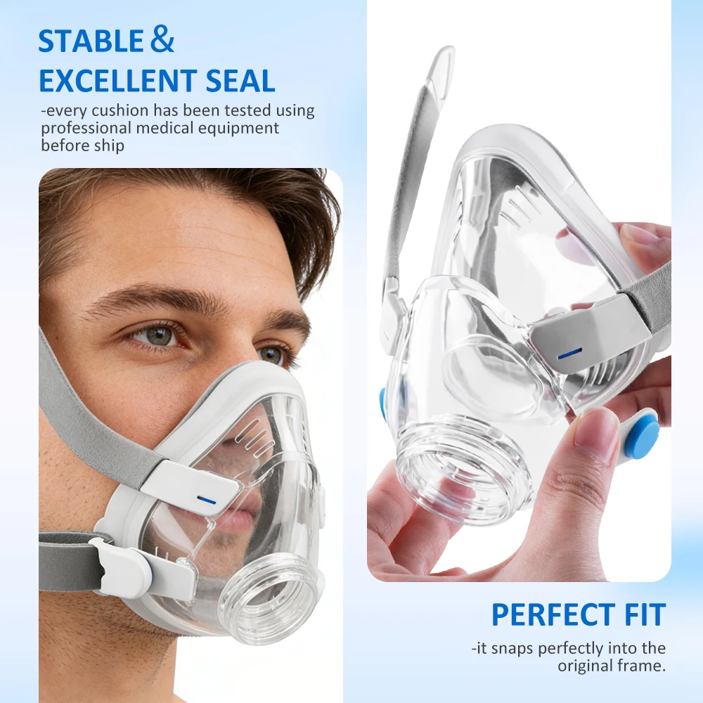 All-in-One AirFit F20 CPAP Mask Replacement Set with Memory Foam Cushion, Headgear, Frame, and Clips for Full System Refresh - Image 5