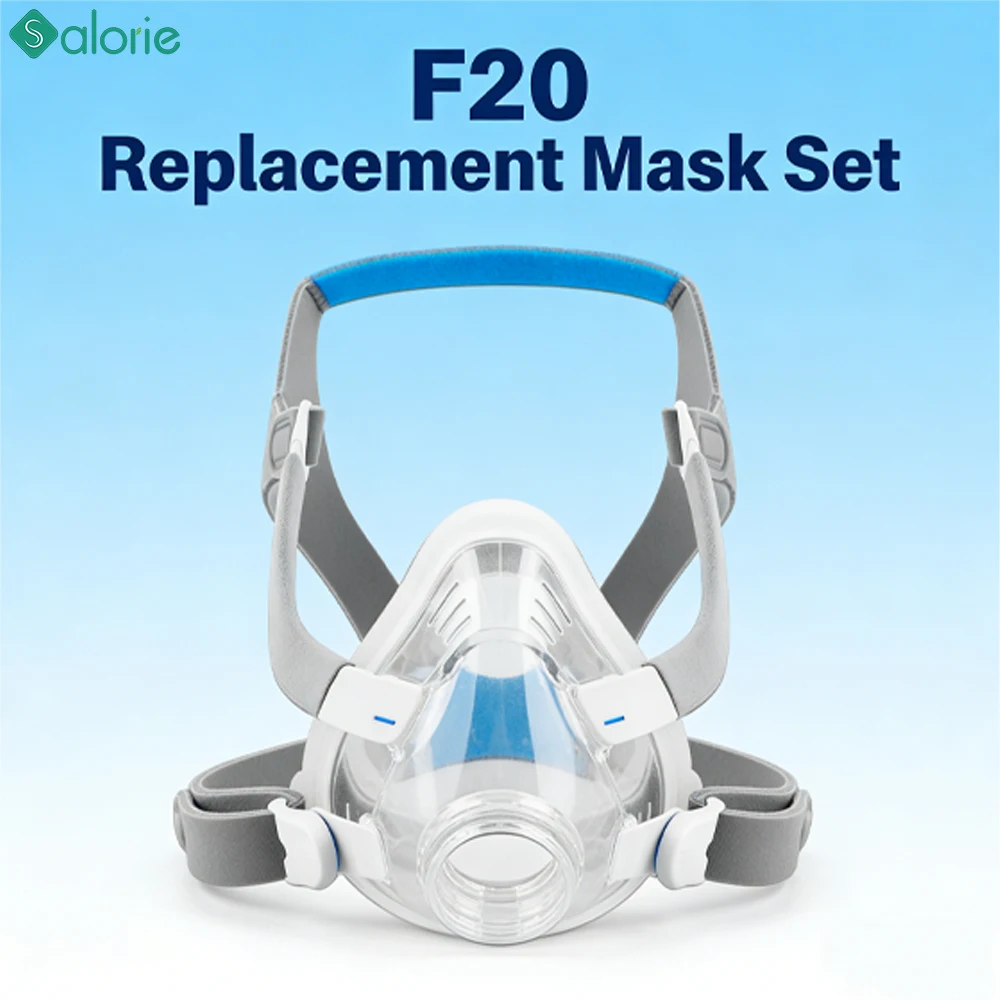 All-in-One AirFit F20 Replacement Mask Set with Memory Foam Cushion - Headgear, Frame, Clips, and Essential Accessories Included