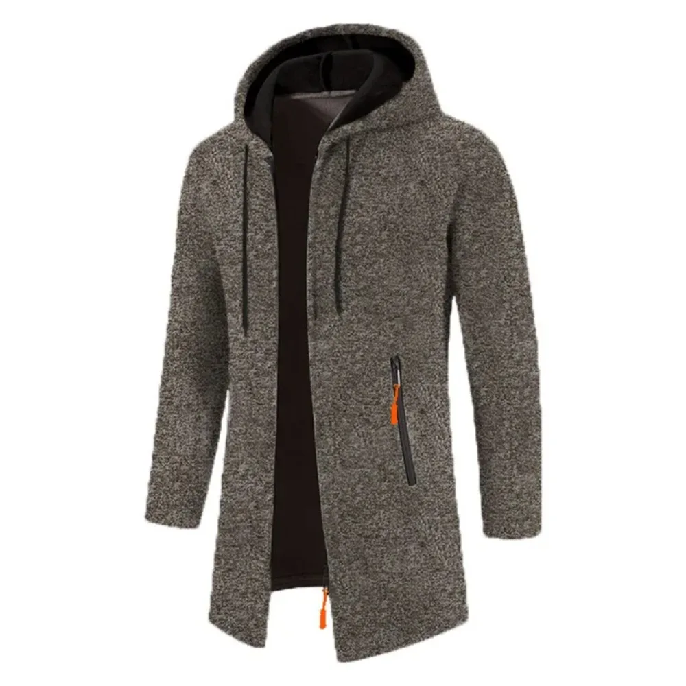 Autumn Men's Long Sleeve Sweatshirts for Men with Zipper Hooded Mens Oversize Winter Top Jacket Coat Warm Streetwear - Image 5