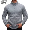 Autumn Men's Zip Sweatshirt Jackets Stand Collar Casual Coats Long Sleeve Winter Tracksuit Coat with Pockets for Cold Weather