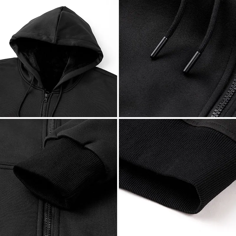 Autumn Winter 5-Zone Heated Hooded Jacket Heated Warm Casual Sweatshirt Hoodie Jacket Outdoor Warm (Not Included The Power Bank) - Image 5