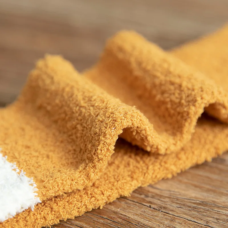 Autumn Winter Coral Velvet Socks Cute Cat Claw Socks For Women Children Girls Middle Tube Thickened Sleep Socks Home Floor Socks - Image 2