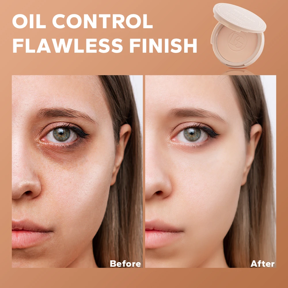 BEAUTY GLAZED Oil Control Matte Face Powder Long Lasting Flawless Setting Powder Face Makeup With Mirror - Image 3