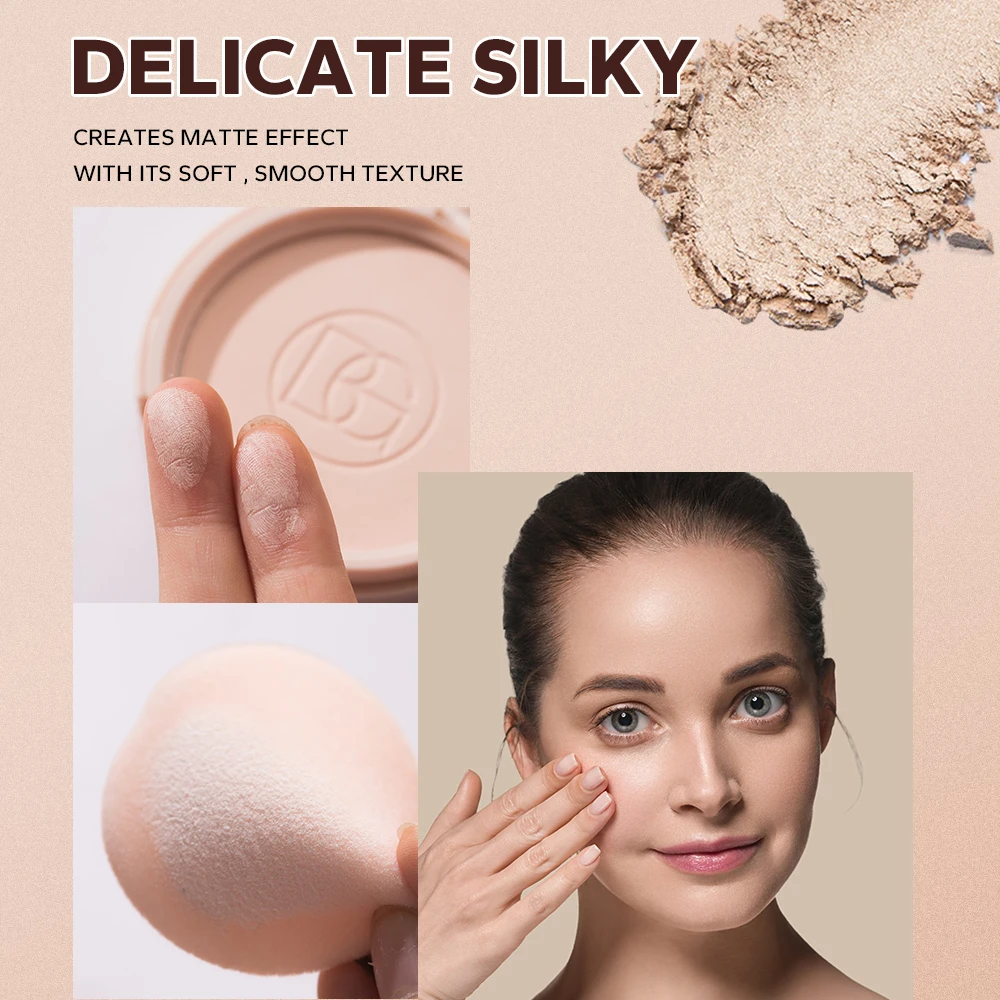BEAUTY GLAZED Oil Control Matte Face Powder Long Lasting Flawless Setting Powder Face Makeup With Mirror - Image 6