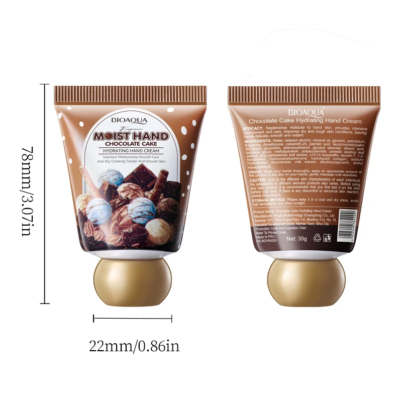 BIOAQUA Chocolate Hand Cream Moisturizing Nourishing Anti-aging Anti Wrinkles Whitening Creams Hands Skin Care Products - Image 6