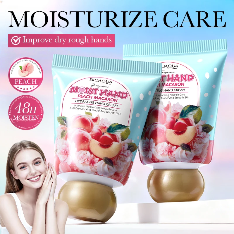 BIOAQUA Honey Peach Hand Cream Moisturizing Nourishing Anti-aging Anti Wrinkles Whitening Creams Hands Skin Care Products - Image 2