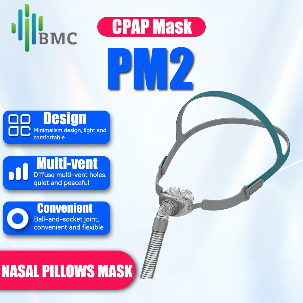 BMC Nasal Pillows Apnea Mask S/M/L Sizes All in No Measurement Required CPAP Masks for APAP BiPAP Sleep Apnea Device