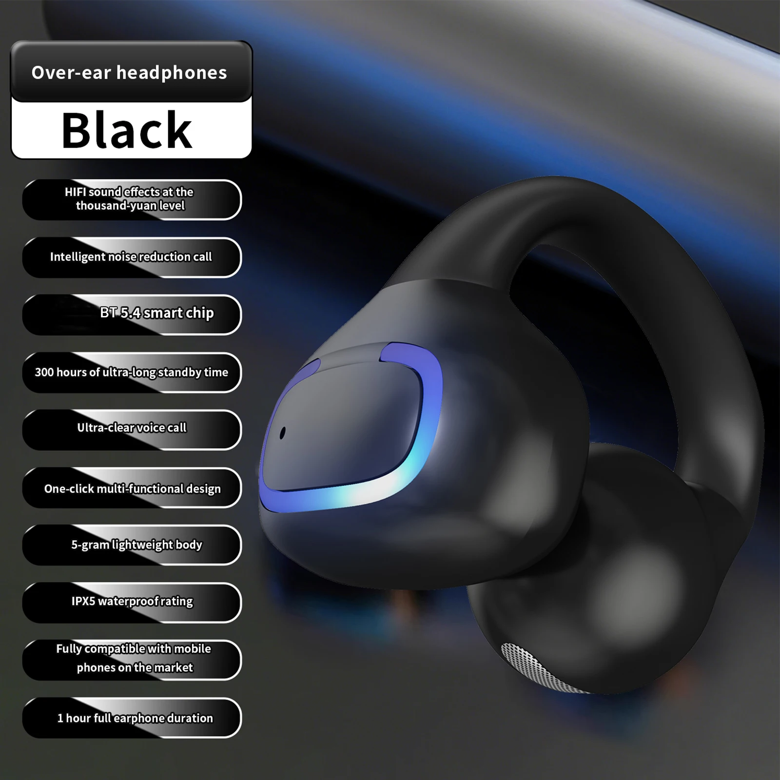 BT 5.4 Wireless Mini Single Earbud IPX5 Waterproof Noise Canceling Earphones Multi-Purpose Stereo BT Earbuds for Home & Office - Image 2