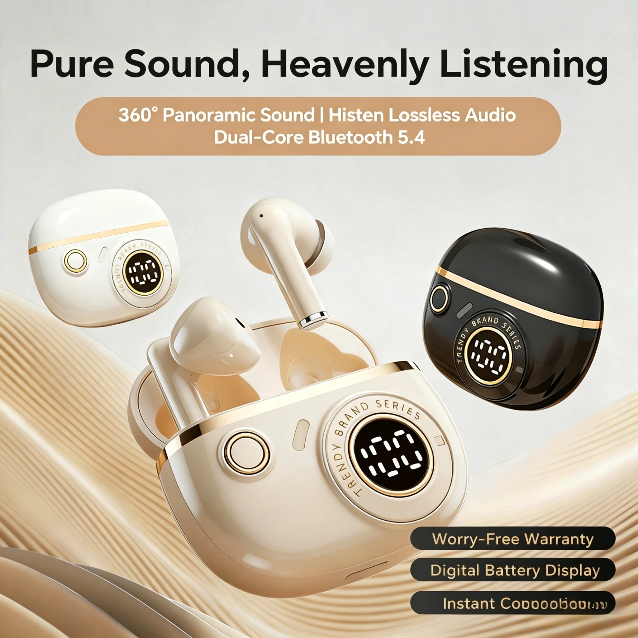 Balanced Armature TWS True Wireless Earbuds Noise Isolation In-Ear Gaming Bluetooth Headphones with Charging Case - Image 2