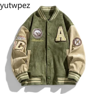 Baseball Jacket Men Fashion Embroidered Jackets Outdoor Hiking Sport Running Coats High Street Outwear Bomber Jacket Hip Hop Top