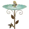 Bird Bath Feeder Bowl Iron Garden Outside Standing Vintage Sturdy Garden Patio Yard Lawn Stake Decoration