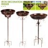 Bird Bath Feeder Bowl Metal Garden Birdbath with 5 Prong Stakes Outdoor Standing Bird Bath Bowls for Patio Outside Yard Decor