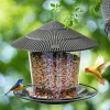 Bird Feeder Automatic Hanging Outdoor Garden Gazebo Wild Bird Feeding Container With Hang Rope House Decor Pet Supplies