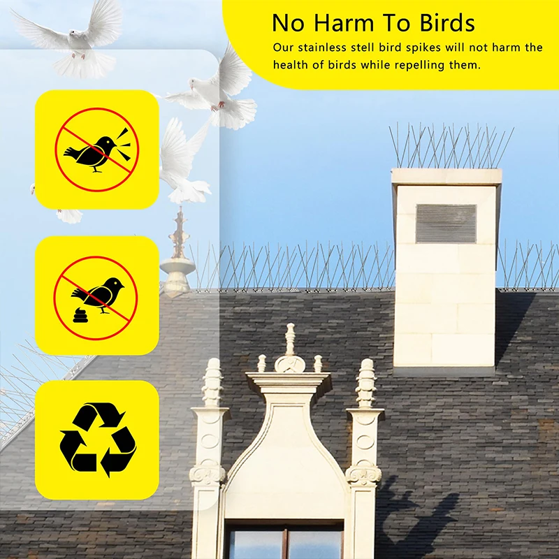 Bird Spikes Repellent Supplies Against Pigeons Crows Repeller Outdoor Defense Scare Birds Garden Scarecaper Outside Anti Gadgets - Image 4