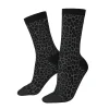 Black Leopard Print Funny Novelty Crazy Crew Tube Socks Athletic Sport Novelty Crew Socks Casual Crazy Dress Socks for Men Women