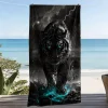 Black Panther Lightning Print Beach Towel Polyester Soft Quick Dry Large Bath Towel Summer Swimming Pool Surfing Blanket
