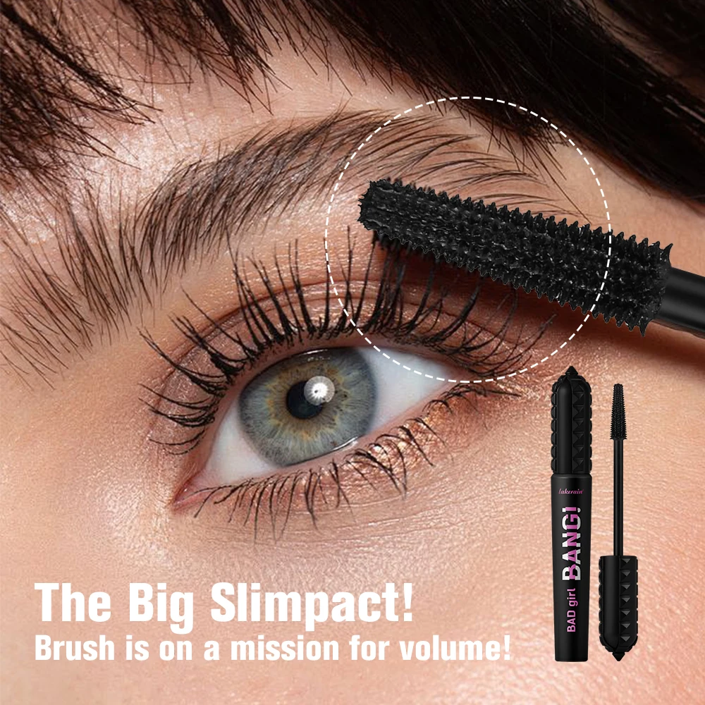 Black Waterproof Mascara 4D Lengthening Curling Volumizing Eyelash Extension Smudge Proof Long Lasting Korean Eye Makeup - Image 2