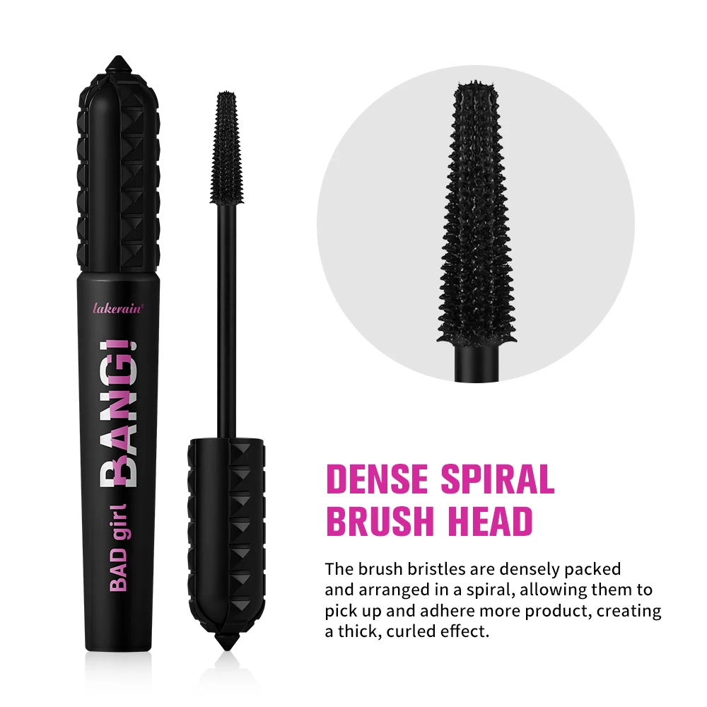 Black Waterproof Mascara 4D Lengthening Curling Volumizing Eyelash Extension Smudge Proof Long Lasting Korean Eye Makeup - Image 3