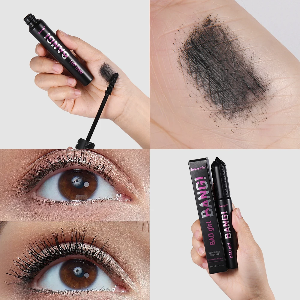 Black Waterproof Mascara 4D Lengthening Curling Volumizing Eyelash Extension Smudge Proof Long Lasting Korean Eye Makeup - Image 6