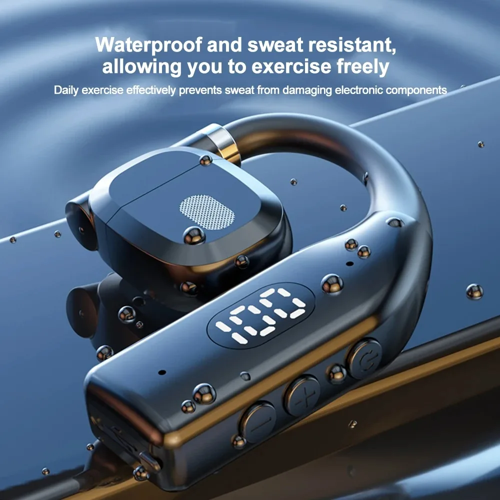 Bluetooth 5.3 Earphone Ear Hook Headphone 180° Rotation HiFi Stereo Sports Wireless Headset Waterproof Earbud for Xiaomi iPhone - Image 3