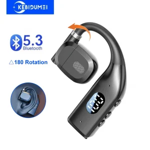 Bluetooth 5.3 Earphone Ear Hook Headphone 180° Rotation HiFi Stereo Sports Wireless Headset Waterproof Earbud for Xiaomi iPhone