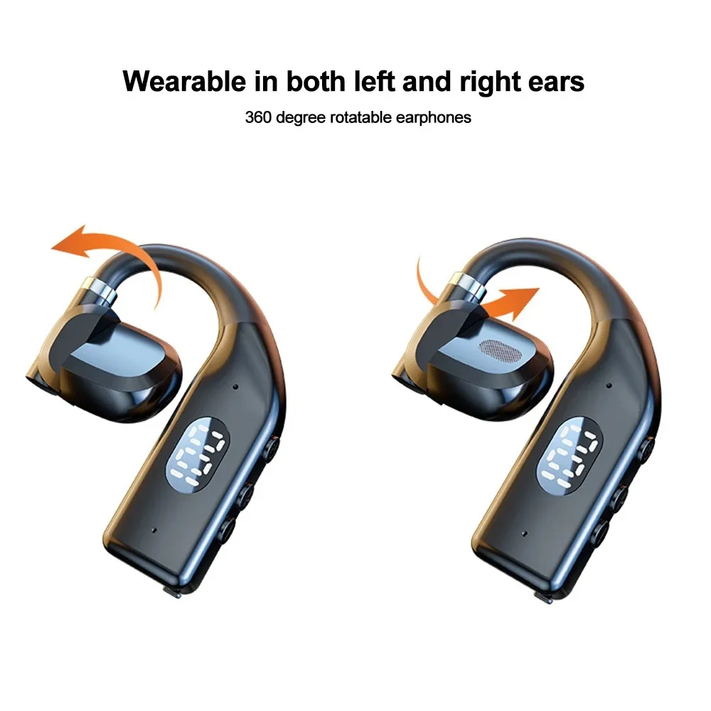 Bluetooth 5.3 Earphone Ear Hook Headphone 180° Rotation HiFi Stereo Sports Wireless Headset Waterproof Earbud for Xiaomi iPhone - Image 6