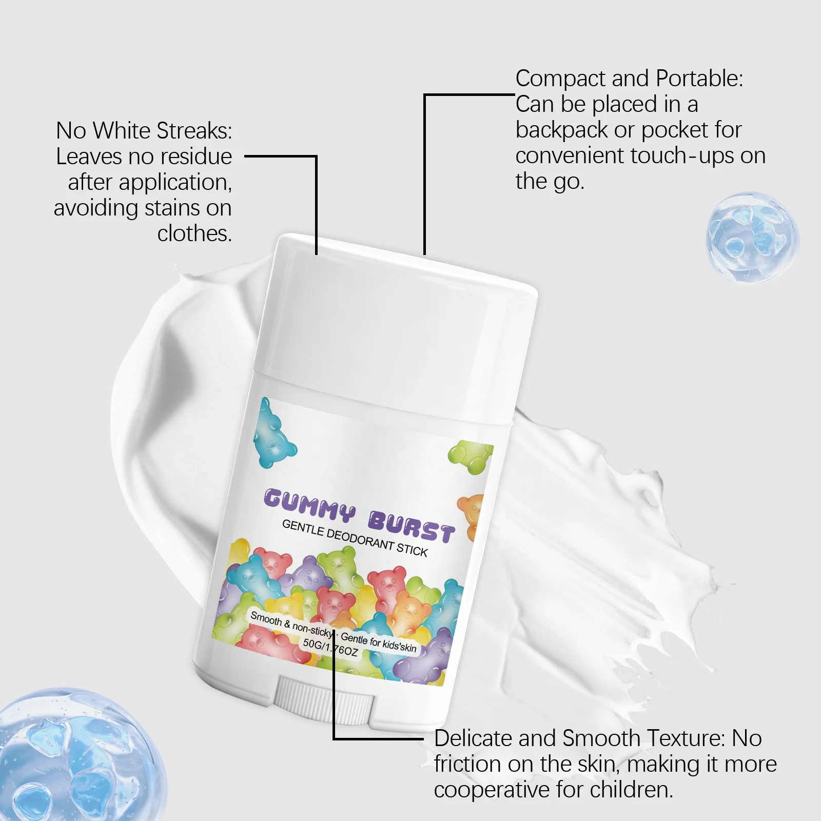 Body Odor Remover Antiperspirant Stick for Kids Sweat Odor Inhibiting Armpit Refreshing Lasting Fragrance Body Deodorant Stick - Image 2