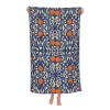 Boho Floral Citrus Print Beach Towel Large Turkish Cotton Bath Mat for Beach Resort Summer Vacation Decoration