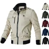 Bomber Jacket Men Fashion Casual Windbreaker Jacket Coat Men 2023 Spring Autumn New Hot Outwear Stand Slim Military Jacket Mens