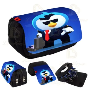 Brawl Stars Pencil Case Spike 8-Bit Virus Cartoon Large Capacity Pen Bag Wear Resistant Oxford Stationery Pouch for Boys Girls