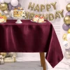 Burgundy Satin Tablecloth Silky Table Cover for Christmas Dining Wedding Party Banquets Decoration Square Solid Smooth