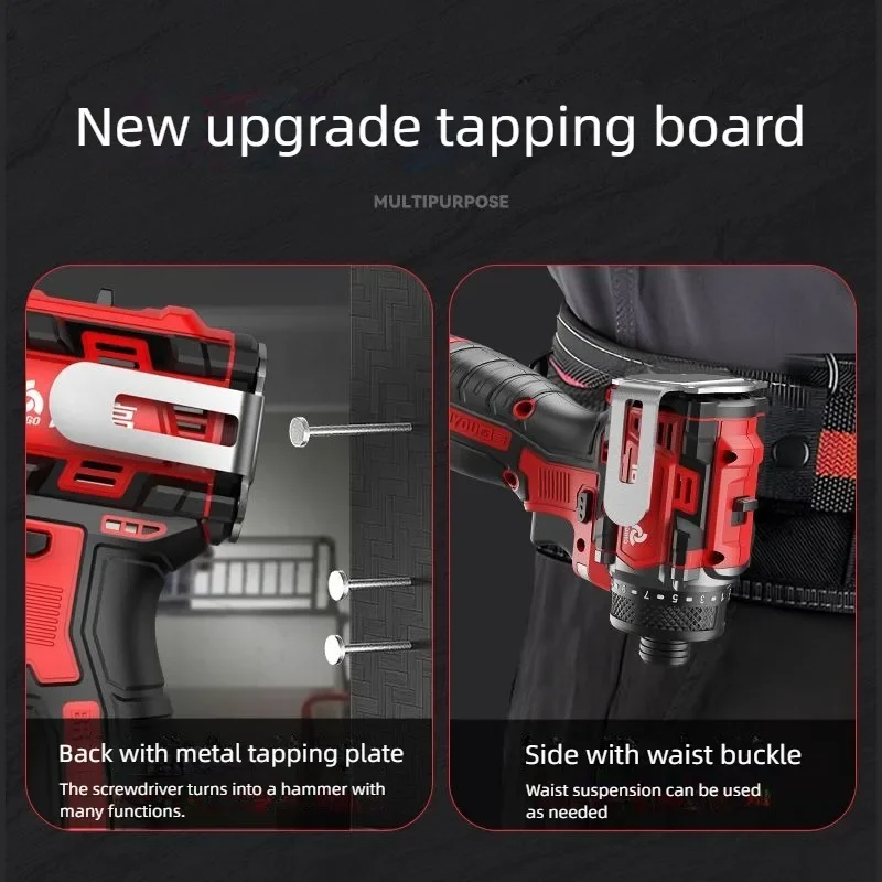 CHIGO Brushless Electric Drill Cordless Knockable Driller Driver 80N.m 18V Screwdriver Li-ion Battery Electric Power Tools - Image 3